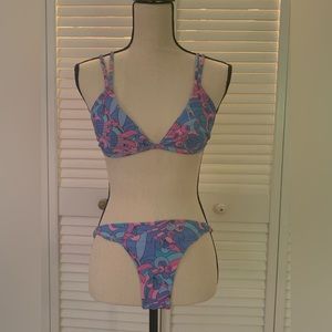 Kulani Kini “scoop triangle” bikini top with “cheeky braided” bikini bottom